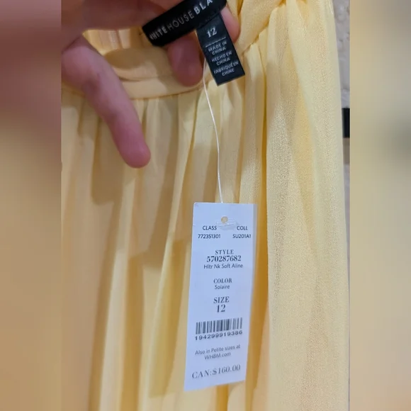 NWT WHBM Butter Yellow Halter Mini Dress - Picture 5 of 9